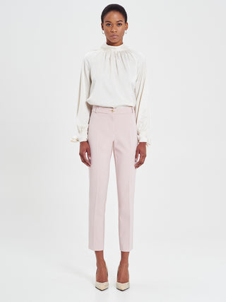 Pantaloni Skinny Tessuto Tecnico Rosa Chiaro