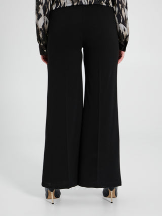 Pantaloni Curvy con Bottoni Dorati