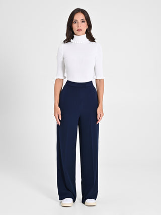 Pantalone Palazzo Blu in Crepe