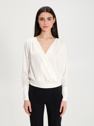 Blusa Boxy in Raso con Incrocio