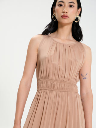 Abito midi in Viscosa  ECOVERO® Beige Biscotto
