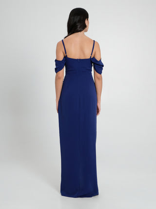 Abito lungo Drappeggiato Blu