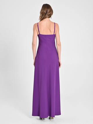 Abito Lungo in Cady Viola Melanzana
