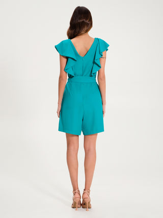 Tutina con Volant in Cadi Verde Pavone