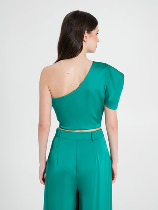 Top Monospalla in Satin Verde