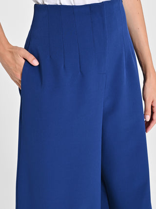 Pantaloni Wide Leg Blu Navy