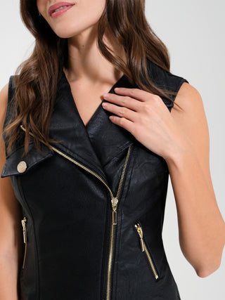 Gilet in Similpelle con Zip