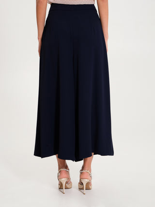 Pantaloni Ampi Cropped Blu Navy