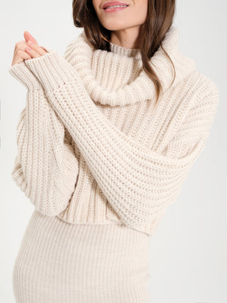 Maglione Crop Collo a Ciambella