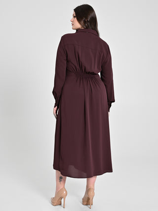 Abito Curvy Chemisier Marrone