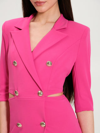 Abito Giacca con Cut-out Fuxia