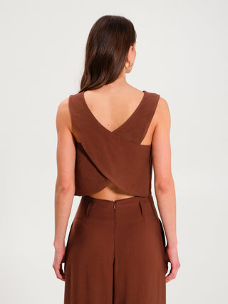Top in Viscosa Marrone