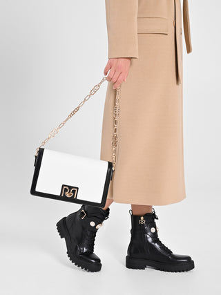 Borsa Black & White con Bordi a Contrasto