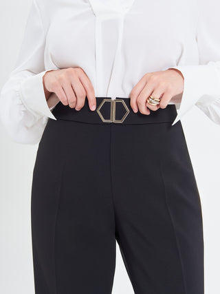 Pantaloni Curvy Fibbia Geometrica