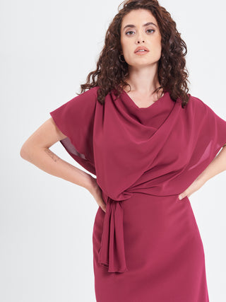 Abito Curvy Nodo Bordeaux