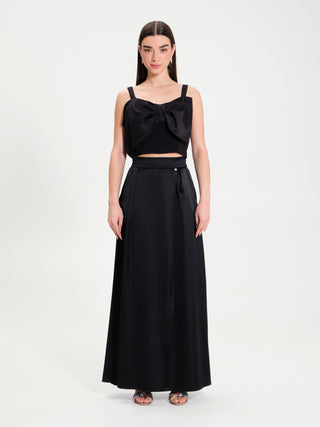 Crop top Maxi Fiocco in Satin