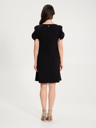 Abito a Trapezio con Fiocchi Nero