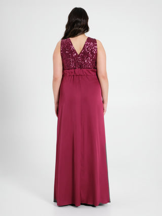 Abito Curvy Paillettes e Raso