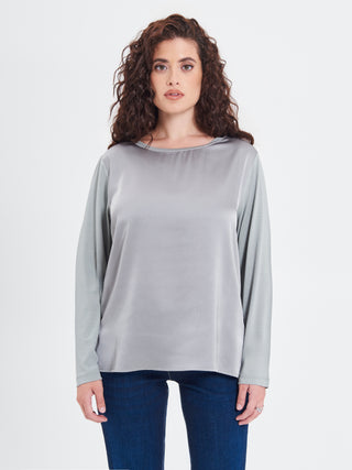 Blusa Curvy Envers Satin Grigia