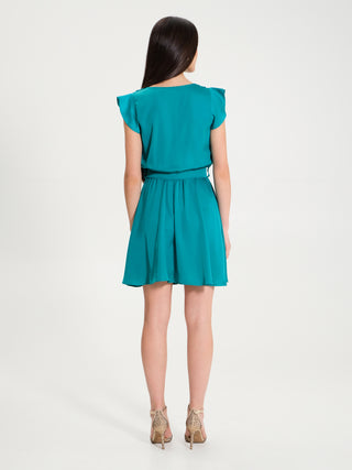 Abito Alette in Raso con Cintura