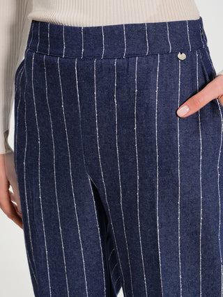 Pantaloni Palazzo Gessati in Cotone