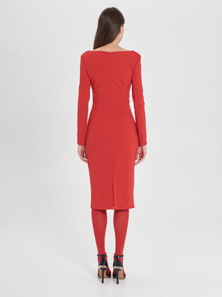 Tubino Rosso con Scollo Squadrato