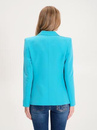 Giacca in Tessuto Tecnico Turchese