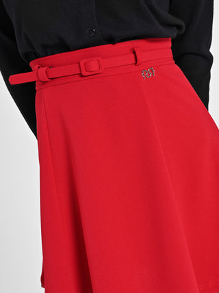 Mini Gonna Rossa con Cinturino