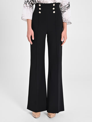 Pantaloni con Bottoni Dorati