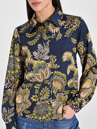 Camicia in Raso stampa Cachemire