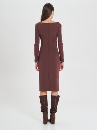 Tubino Marrone Cioccolato con Scollo Squadrato