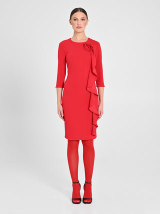 Tubino Rosso Rosa Rouche