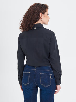 Camicia Curvy con Collo Gioiello