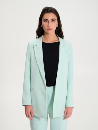 Giacca Lunga Aperta in Tessuto Tecnico