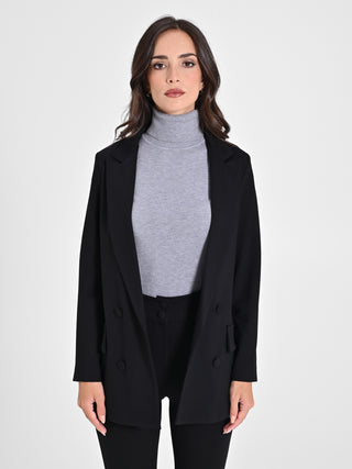 Giacca Aperta in Punto Milano Nero