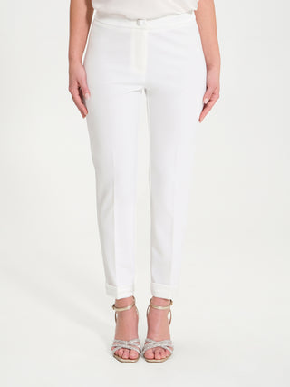 Pantaloni Slim Inserti in Raso
