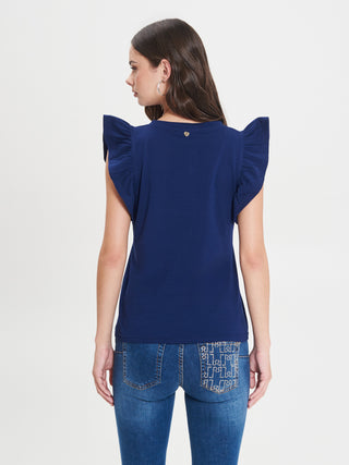 T-shirt con Alette Blu