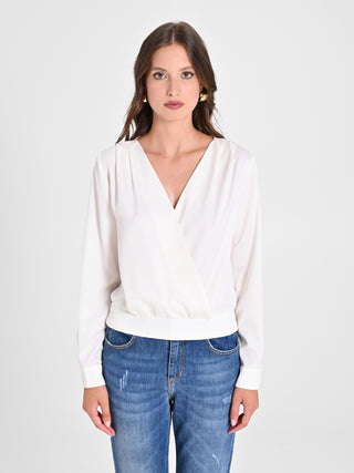Blusa incrociata in Raso