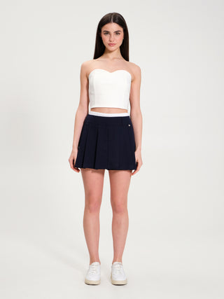 Gonna Pantalone con Orlo a Vista Blu