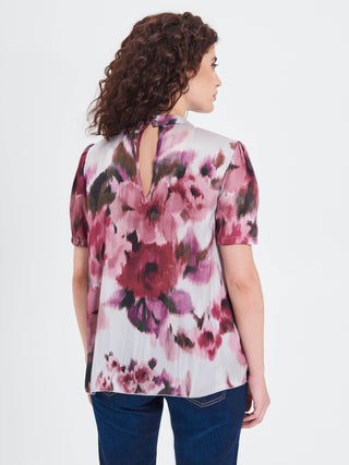 Blusa Curvy stampa Fiori Astratti