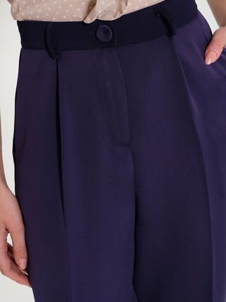 Pantaloni Dritti in Raso