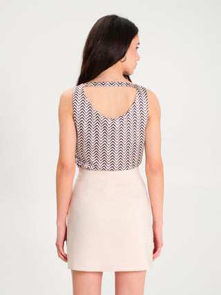 Top in Raso Stampa Chevron
