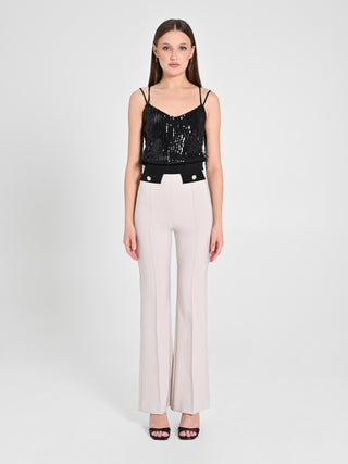 Pantalone Bicolor Beige & Nero