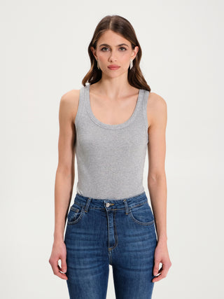 Canotta Metallica a Costine Argento