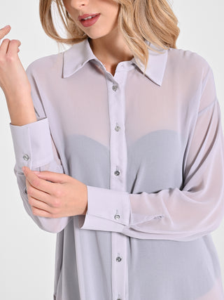 Camicia Lunga in Crepe Georgette
