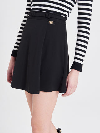 Mini Gonna Nera Con Cinturino