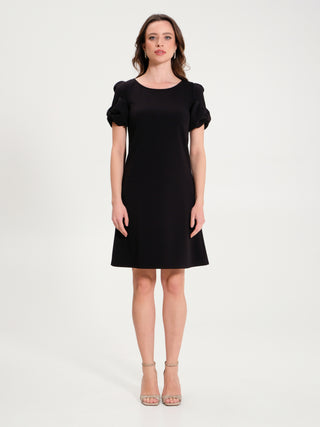 Abito a Trapezio con Fiocchi Nero