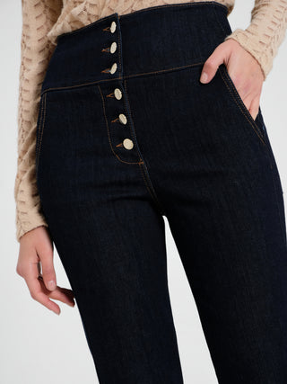 Jeans Flared a Vita Alta