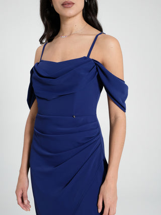 Abito lungo Drappeggiato Blu