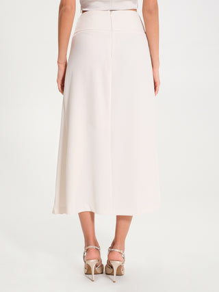 Gonna Plissè Strass Avorio